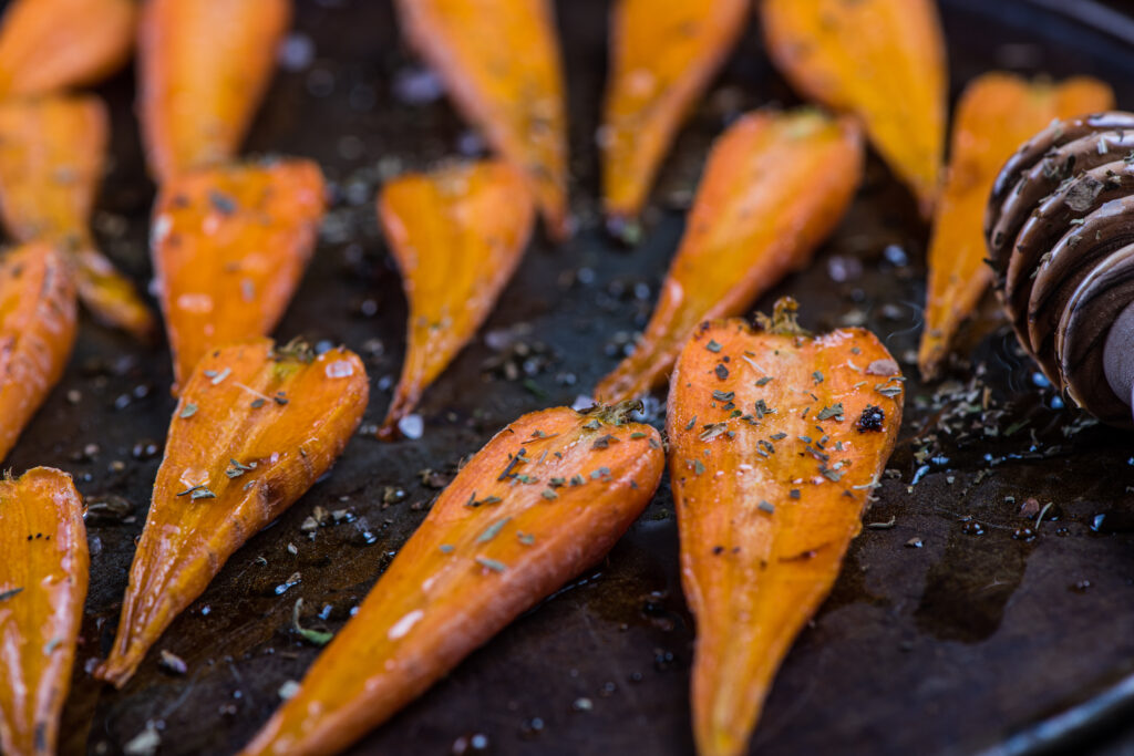 Carottes rôties au four miel et épices