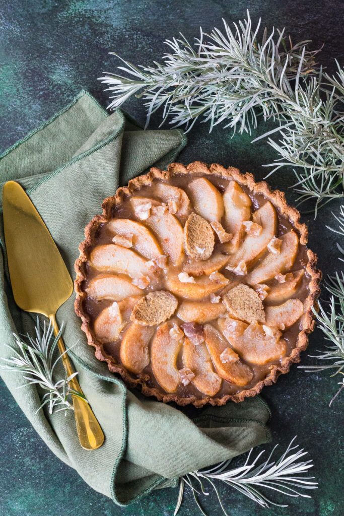 Tarte aux poires et crème de marron