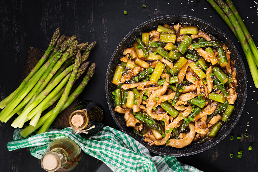 Poêlée d’asperges vertes façon asiatique