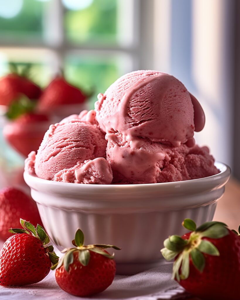 Glace aux fraises