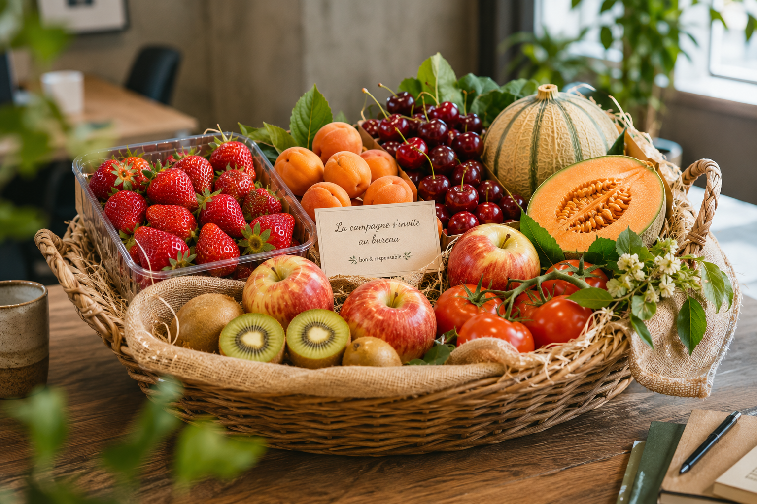 Panier de fruits et légumes de saison livré au bureau à Agen