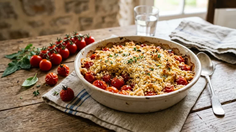 Crumble salé aux tomates cerises