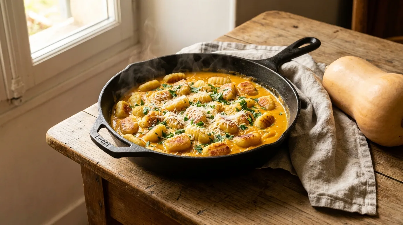 Gnocchis poêlés sauce butternut au parmesan