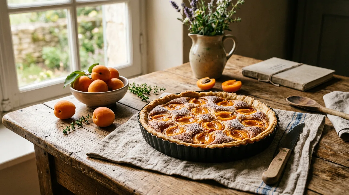 Tarte aux abricots dorée au four