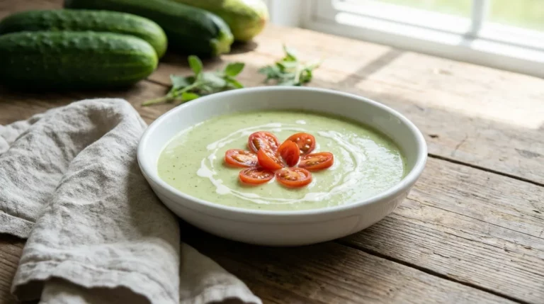 Velouté glacé de concombres et courgettes