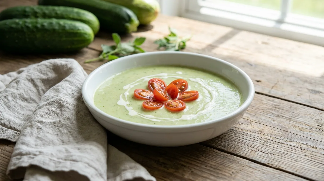 Velouté glacé de concombres et courgettes